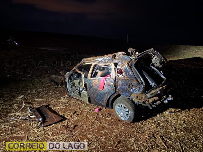 Mulher morre em capotamento na PR-585 entre Toledo e São Pedro do Iguaçu