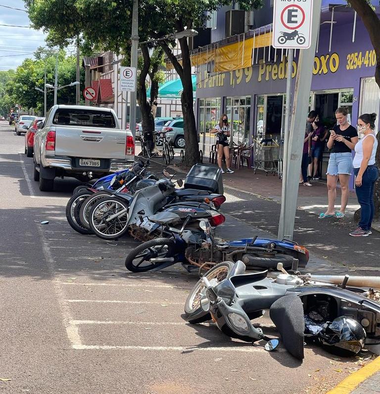 “Strike” de motocicletas é registrado no centro de Marechal Rondon