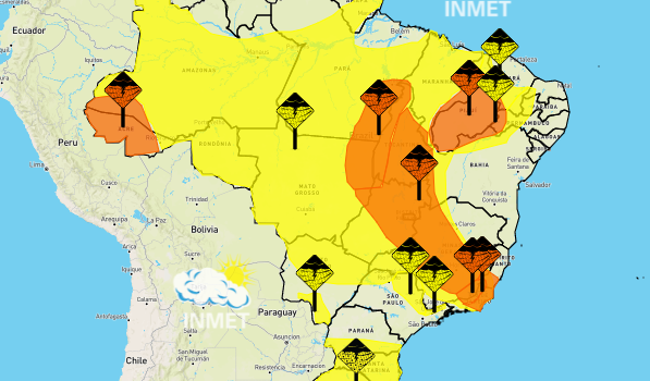 Oeste do Paraná está em alerta para risco de temporal, informa Inmet