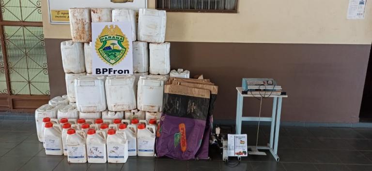 Cerca de 20 toneladas de sementes e 720 litros de agrotóxico contrabandeados são apreendidos em Terra Roxa