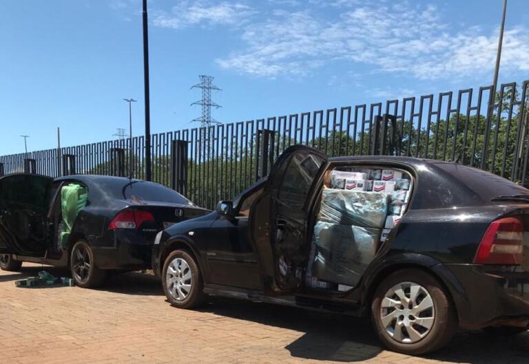 Veículos carregados com cigarros contrabandeados são apreendidos em Guaíra