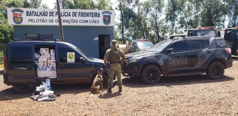 BPFron apreende veículo carregado com cigarros contrabandeados em Mercedes