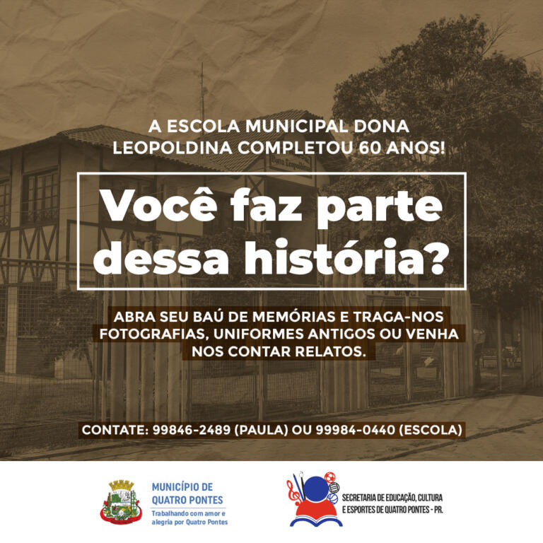 Escola Dona Leopoldina lança campanha de resgate histórico pelos 60 anos de fundação