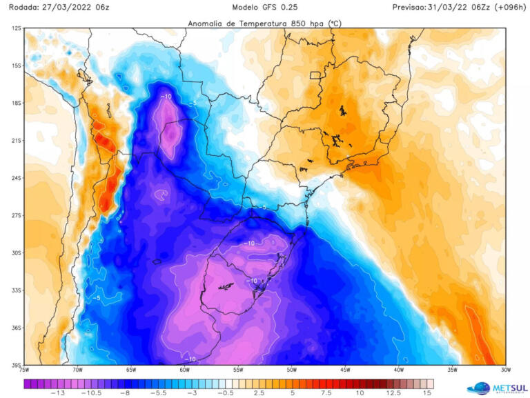 Nova massa de ar frio deve chegar ao Brasil nesta semana