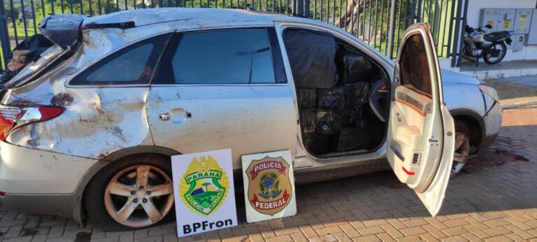 BPFron e PF apreendem veículos carregados com contrabando em Guaíra