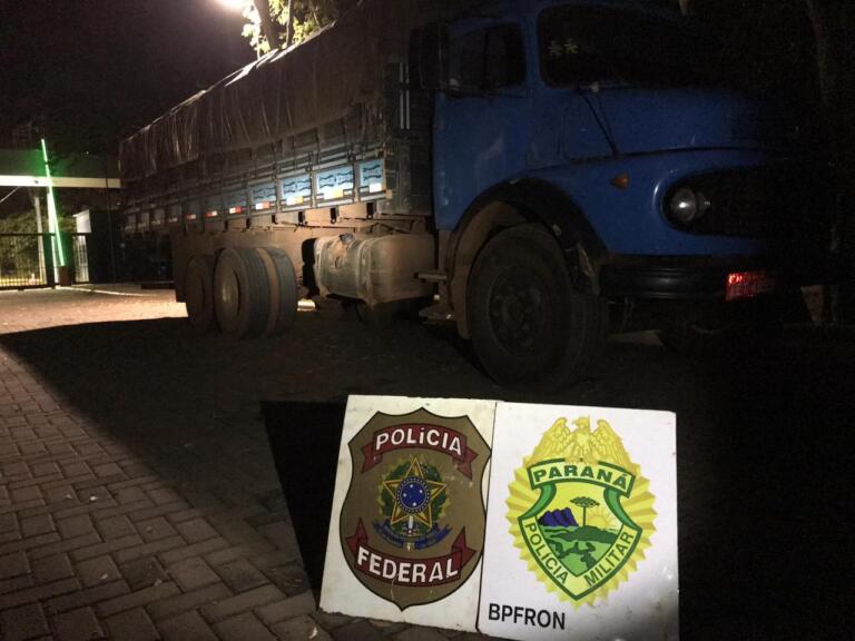 BPFron apreende caminhões com 25 mil pacotes de cigarros contrabandeados; prejuízo aos criminosos foi de R$ 1,4 milhão