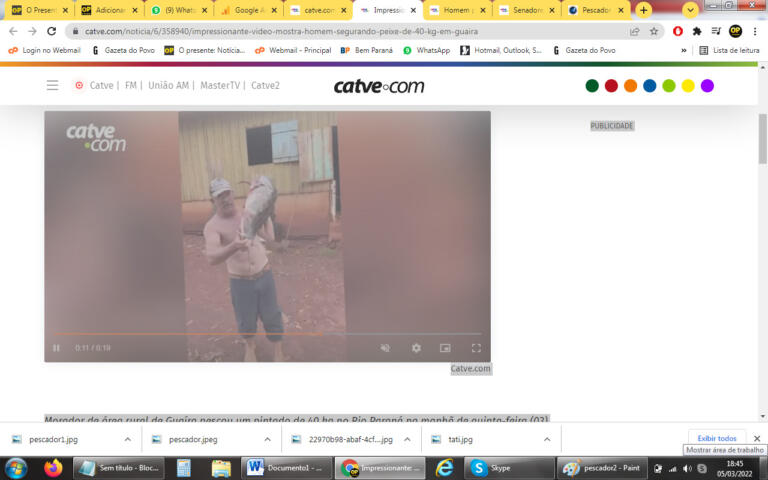 Após fotos viralizarem nas redes sociais, guairense que pescou pintado de 40 quilos vende a “raridade” por R$ 1 mil