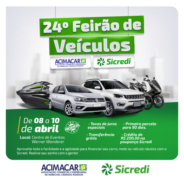 24º Feirão de Veículos segue até domingo em Marechal Rondon