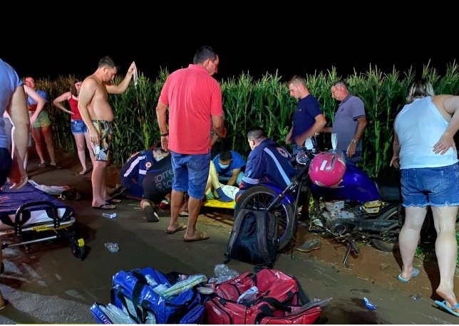 Acidente no interior de Santa Helena deixa três pessoas em estado grave