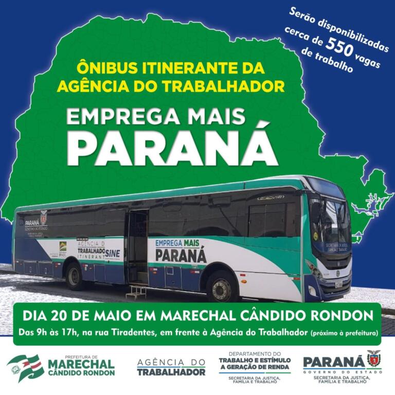 Cerca de 550 vagas de trabalho serão disponibilizadas nesta sexta-feira em Marechal Rondon