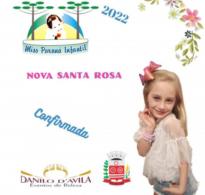 Nova Santa Rosa será representada no Miss Paraná Infantil por Lívia Gabriela Fonseca