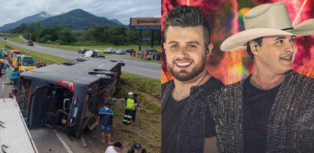Dupla sertaneja e equipe sofrem grave acidente de ônibus em rodovia no interior de SP; cinco mortes já foram confirmadas
