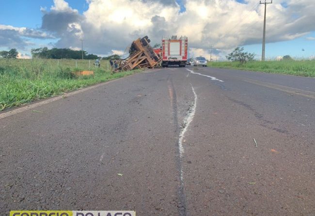 Motorista fica preso às ferragens após acidente em rodovia na região de Santa Helena