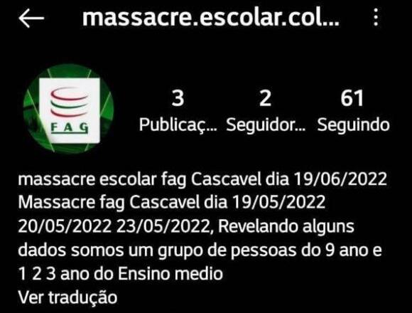 PM emite nota sobre suposto massacre em colégio de Cascavel