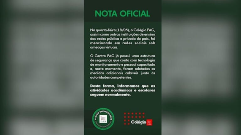 Colégio emite nota sobre suposto ataque em Cascavel