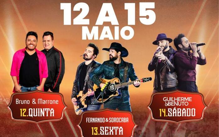 Palotina vai ter shows com Bruno e Marrone, Fernando e Sorocaba e Guilherme e Benuto