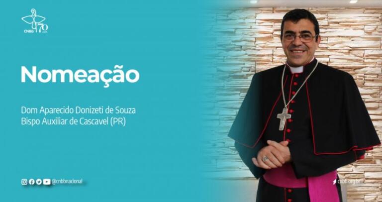 Papa nomeia Dom Aparecido Donizeti de Souza como bispo auxiliar de Cascavel