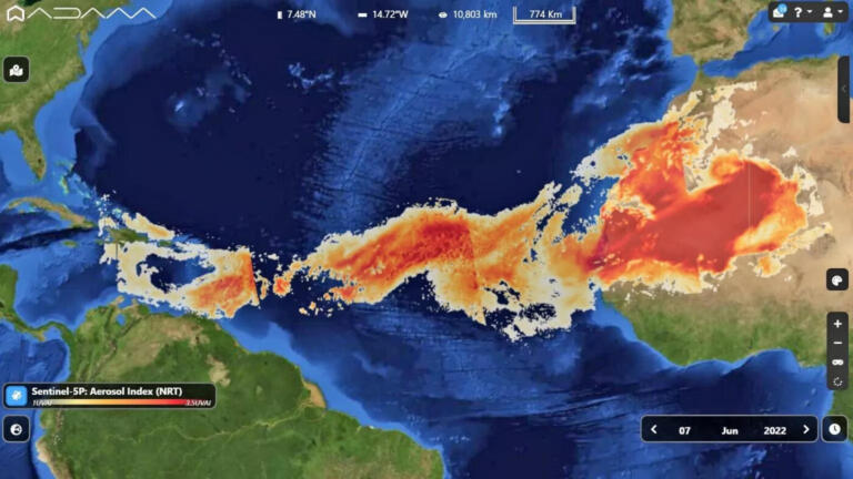 Poeira do Deserto do Saara alcança Caribe e América do Sul 