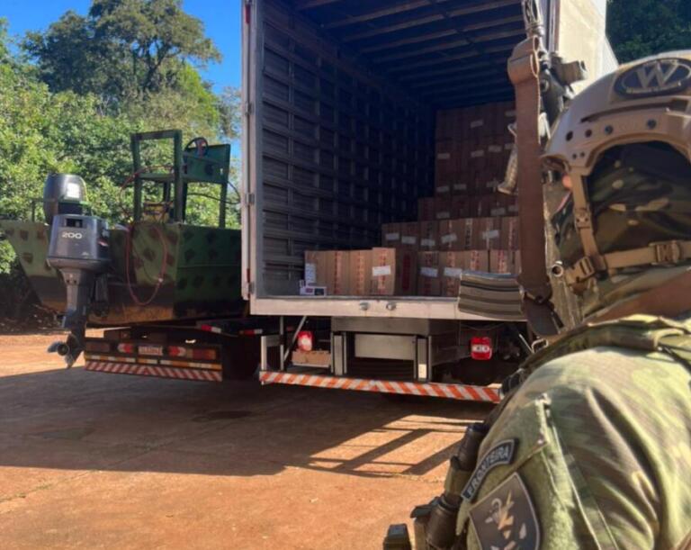 Contrabando avaliado em R$ 1,8 milhão é apreendido em Porto Mendes