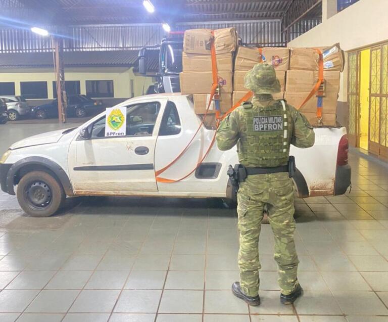 BPFron apreende carro carregado com cigarros; prejuízo é estimado em R$ 157 mil