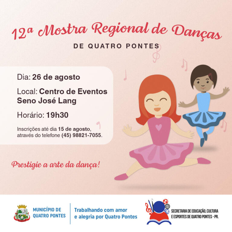 12ª Mostra Regional de Danças de Quatro Pontes segue com inscrições até 15 de agosto