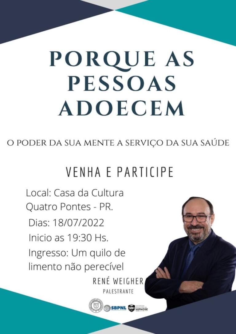 Palestra “Porque as pessoas adoecem” acontece nesta segunda-feira na Casa da Cultura