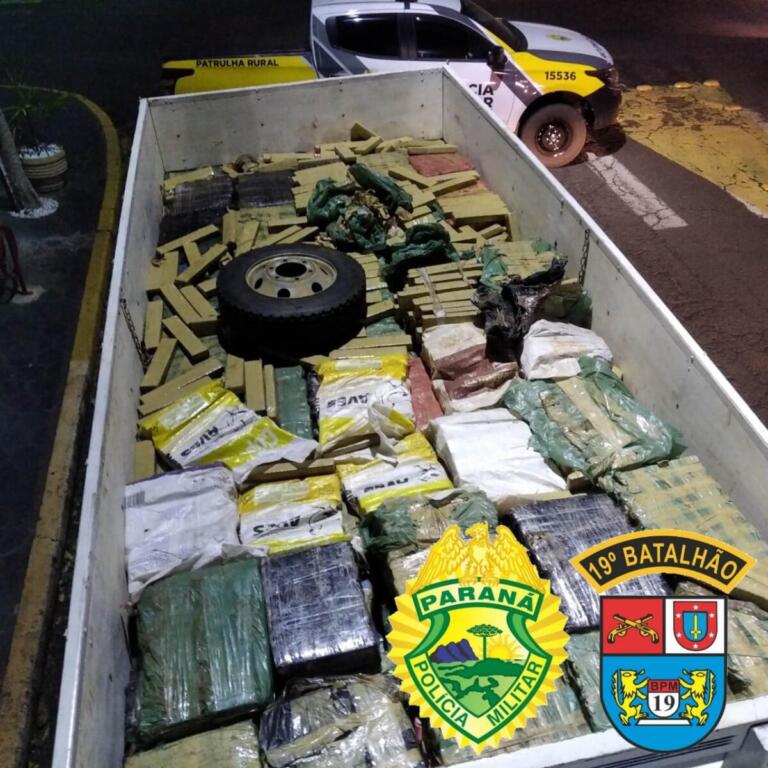 Patrulha rural apreende caminhão carregado com 4,6 mil quilos de maconha em Marechal Rondon