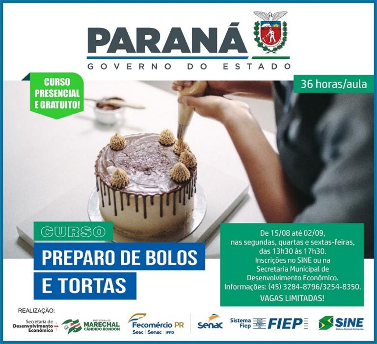 Curso de preparo de bolos e tortas é oferecido aos rondonenses