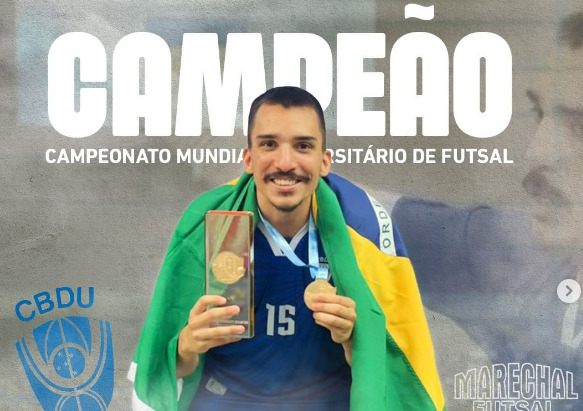Atleta do Marechal, Murilo Ziller é campeão do Mundial Universitário de Futsal