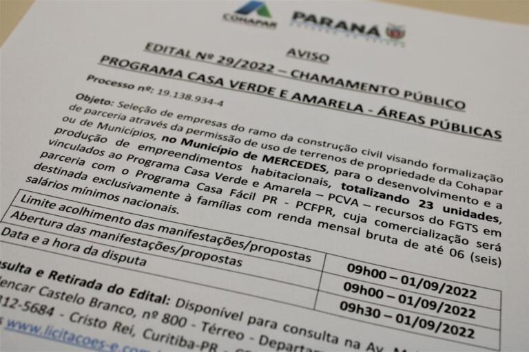 Prefeito de Mercedes anuncia edital para construção de casas populares