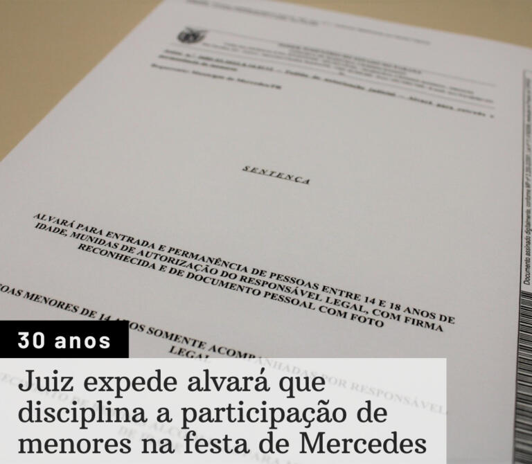 Juiz expede alvará que disciplina participação de menores na festa de Mercedes