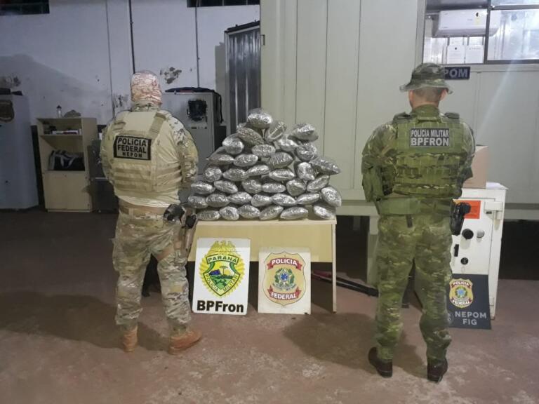 Patrulhamento do BPFron e PF resulta na apreensão de 37 quilos de maconha em Foz do Iguaçu