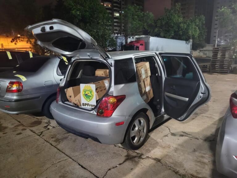 BPFron apreende homem, veículo e 450 pacotes de cigarros contrabandeados em Foz do Iguaçu