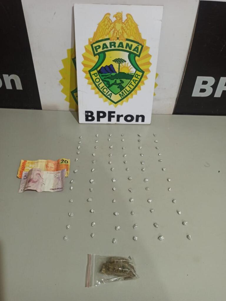 BPFron apreende crack e maconha com mulher de 55 anos em Guaíra