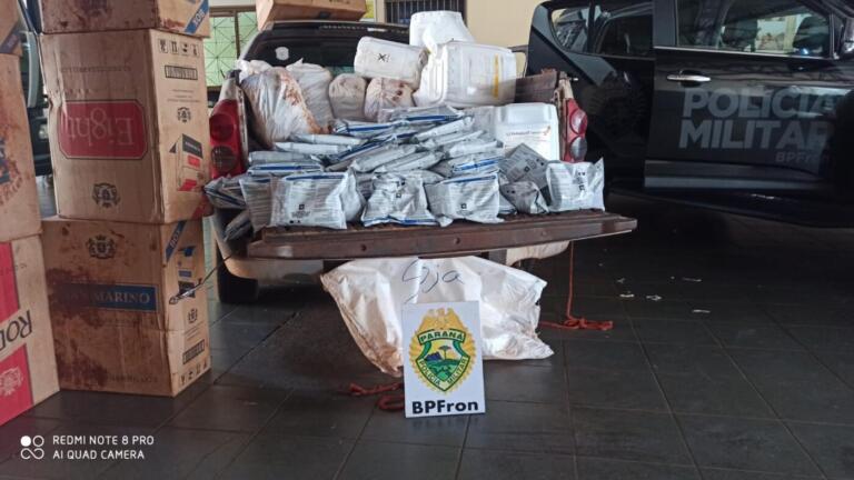 Cigarros e agrotóxicos contrabandeados são apreendidos pelos BPFron em Guaíra