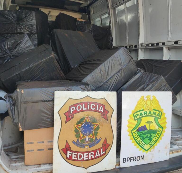 BPFron e PF apreendem carga de cigarros contrabandeados em Porto Mendes