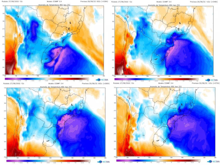 Massa de ar polar muda condições climáticas nas regiões Sul e Sudeste do Brasil