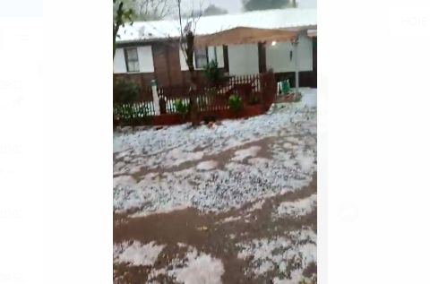 Queda de granizo é registrada no interior de Toledo e de Marechal Rondon