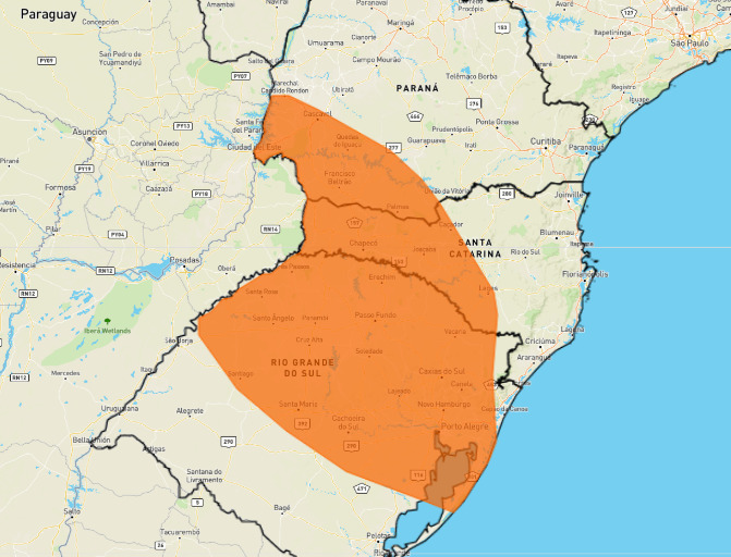 Municípios do Oeste estão estão no radar de perigo para tempestade do Instituto Nacional de Meteorologia