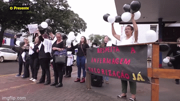 Ato em defesa da enfermagem reúne cerca de 150 profissionais no centro rondonense