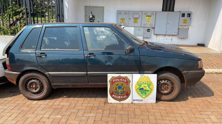 BPFron e Polícia Federal apreendem veículo carregado com cigarros contrabandeados em Guaíra