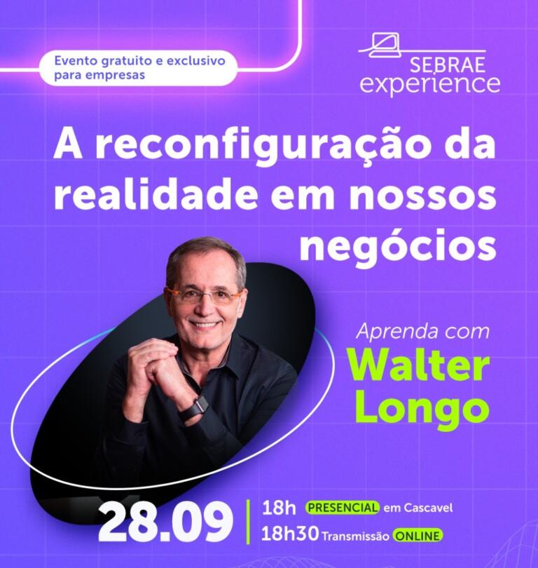 Walter Longo vai tratar de novas tecnologias nos negócios em evento do Sebrae/PR