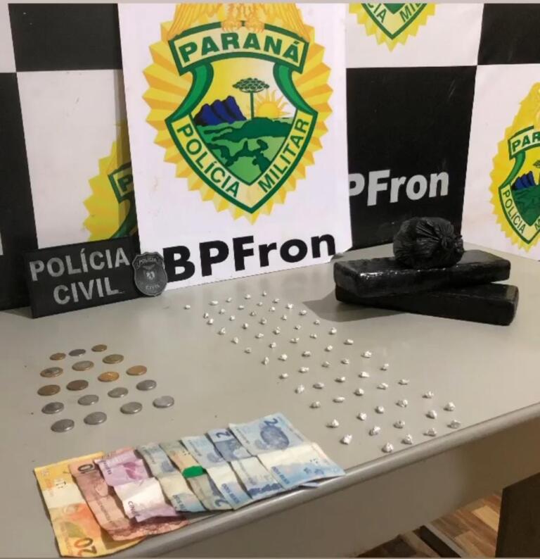 Guairense é preso por transportar 64 pedras de crack; tabletes de maconha também foram apreendidos