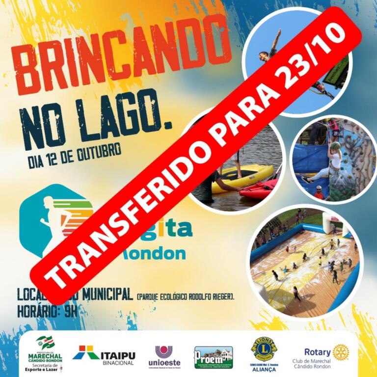 Brincando no Lago e Desafio de Ciclismo têm nova data devido às chuvas previstas para esta quarta-feira