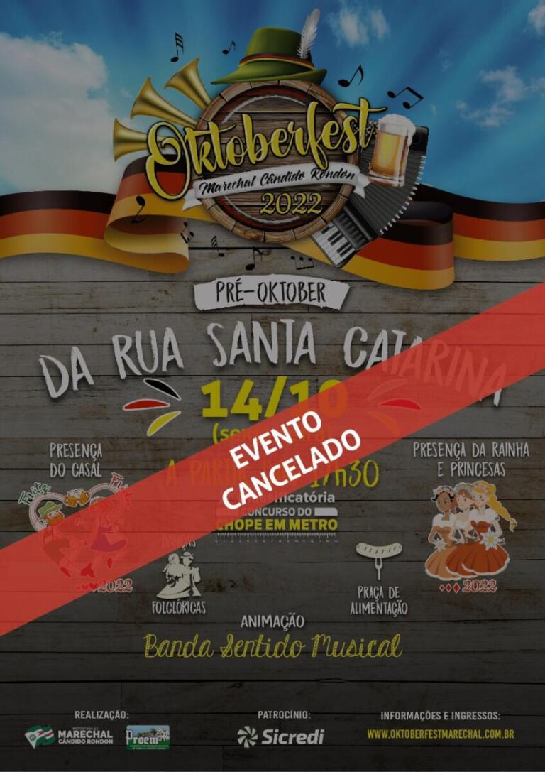 Pré-Oktoberfest da Rua Santa Catarina está cancelada
