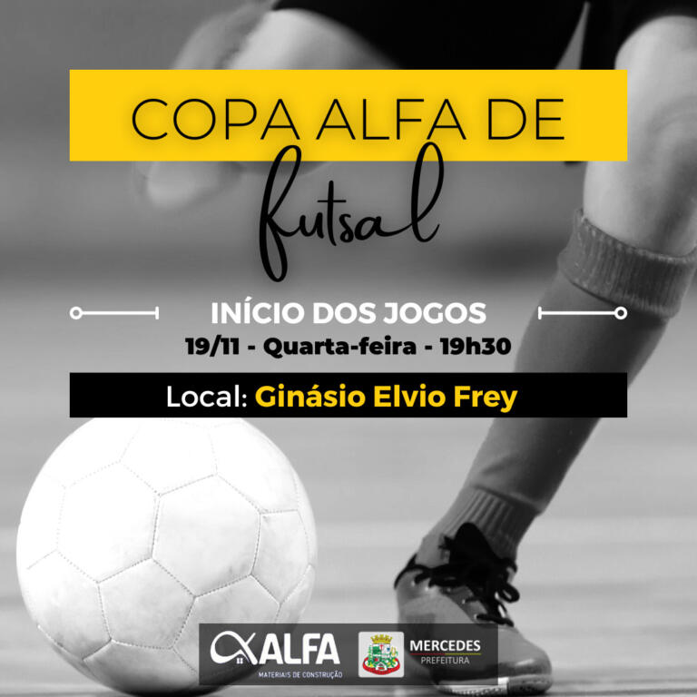 Copa Alfa de Futsal terá início nesta quarta em Mercedes