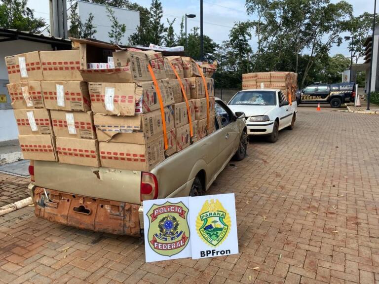 Veículos carregados com cigarro contrabandeado são apreendidos às margens do Lago de Itaipu