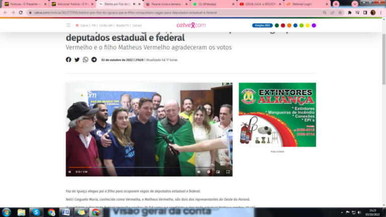 Eleitos por Foz do Iguaçu, pai e filho conquistam vagas para deputados estadual e federal