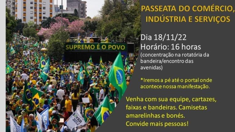 Marechal Rondon terá nova mobilização nesta sexta-feira: “Passeata do Comércio, Indústria, Serviços e Agronegócio”