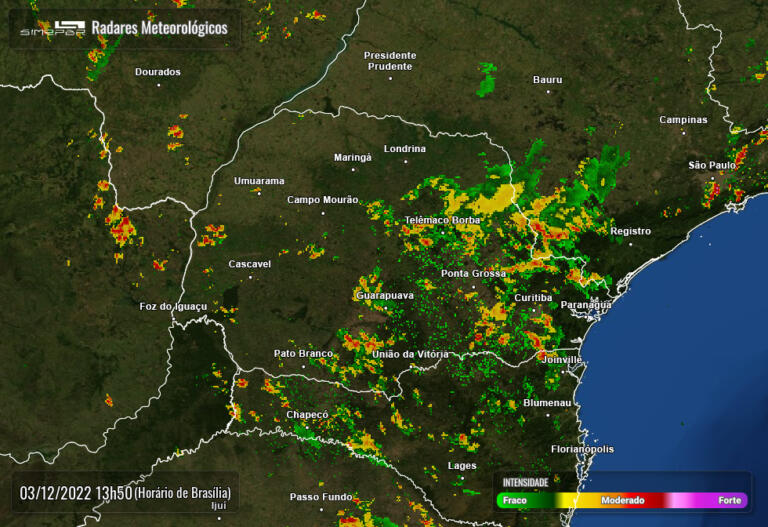 Defesa Civil faz novo alerta para risco de chuvas intensas, raio e vendaval
